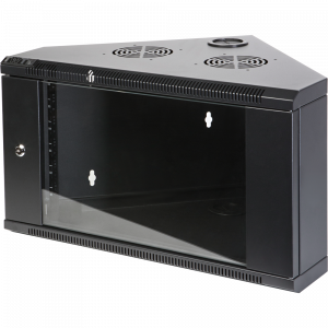Wall corner enclosure, 430 mm deep, glass door, black